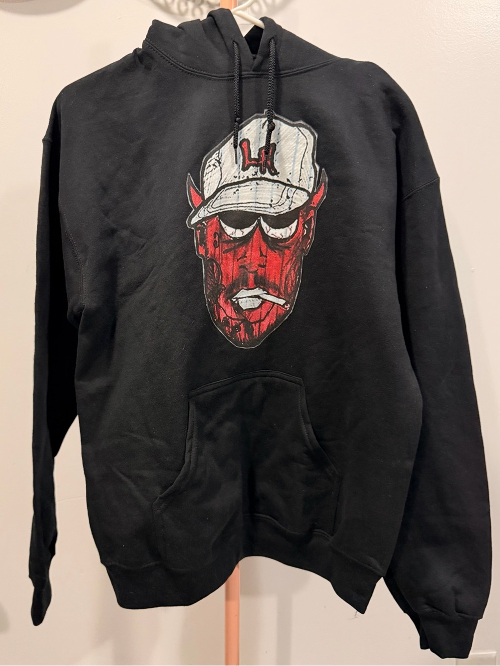 Bravado Black Hoodie with Red & White Devil Face Graphic